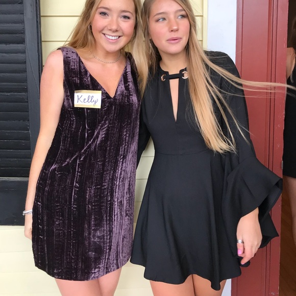 French Connection Velvet Purple Dress - Picture 4 of 4